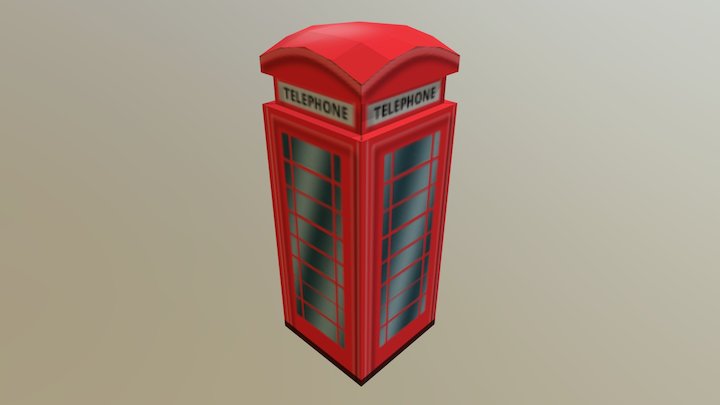 Lowpoly Phone Booth 3D Model