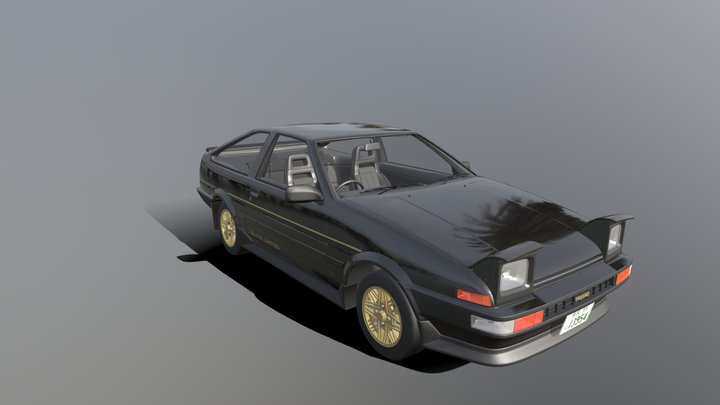 1986 Toyota AE86 Sprinter Trueno Black Limited 3D Model