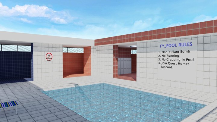 Pool Day Baked 3D Model