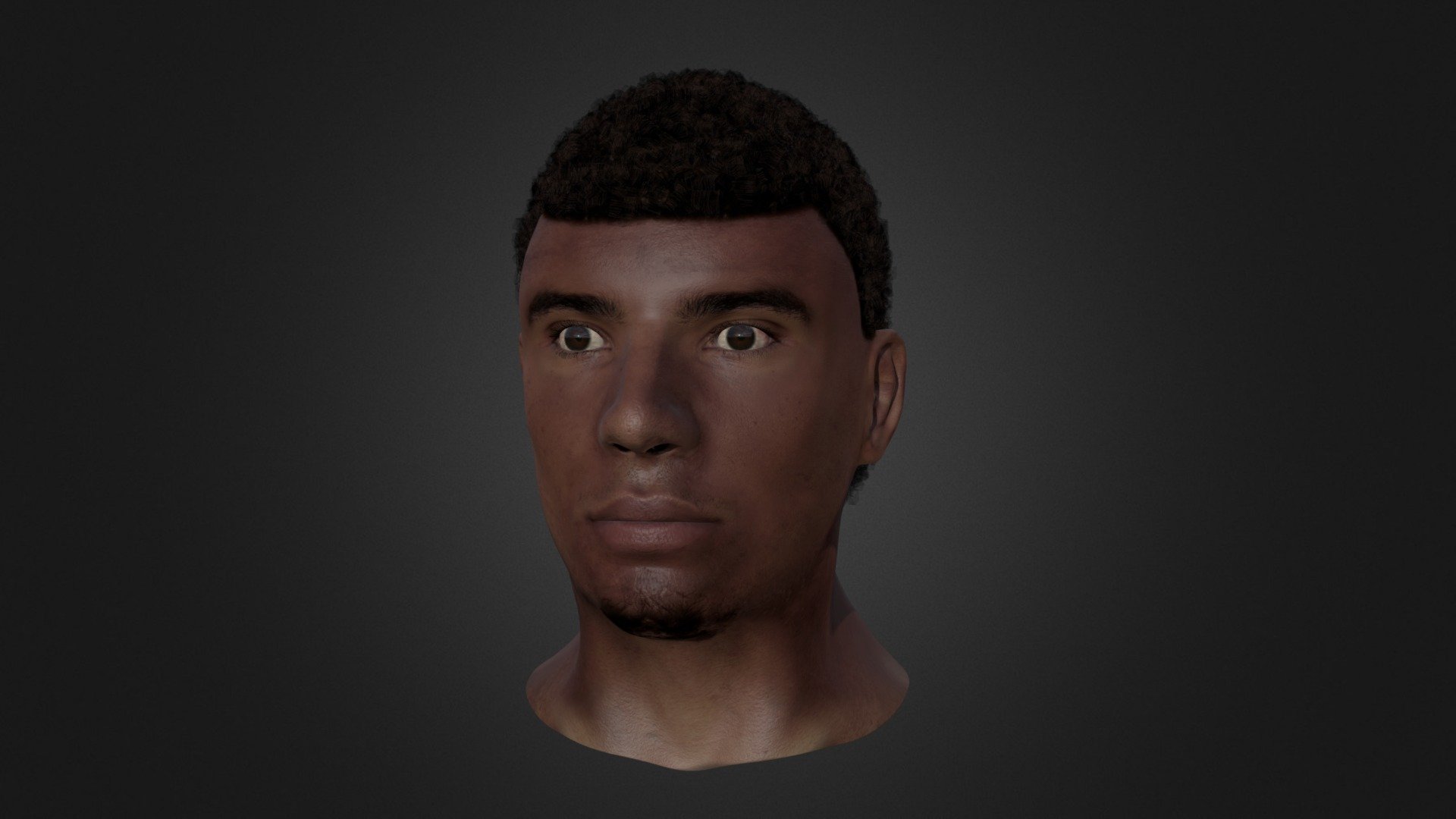 Textured Male Human Head