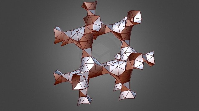 Deltahedral Diamond Lattice by Bobbin Surfaces 3D Model