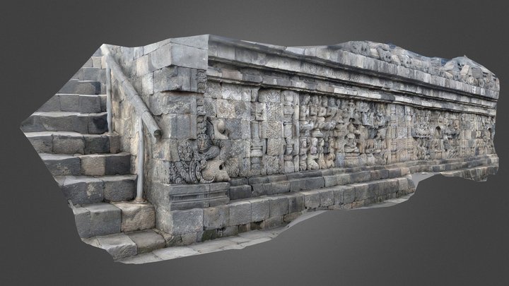 Borobudur 3rd Floor Relief Pictograph 3D Model