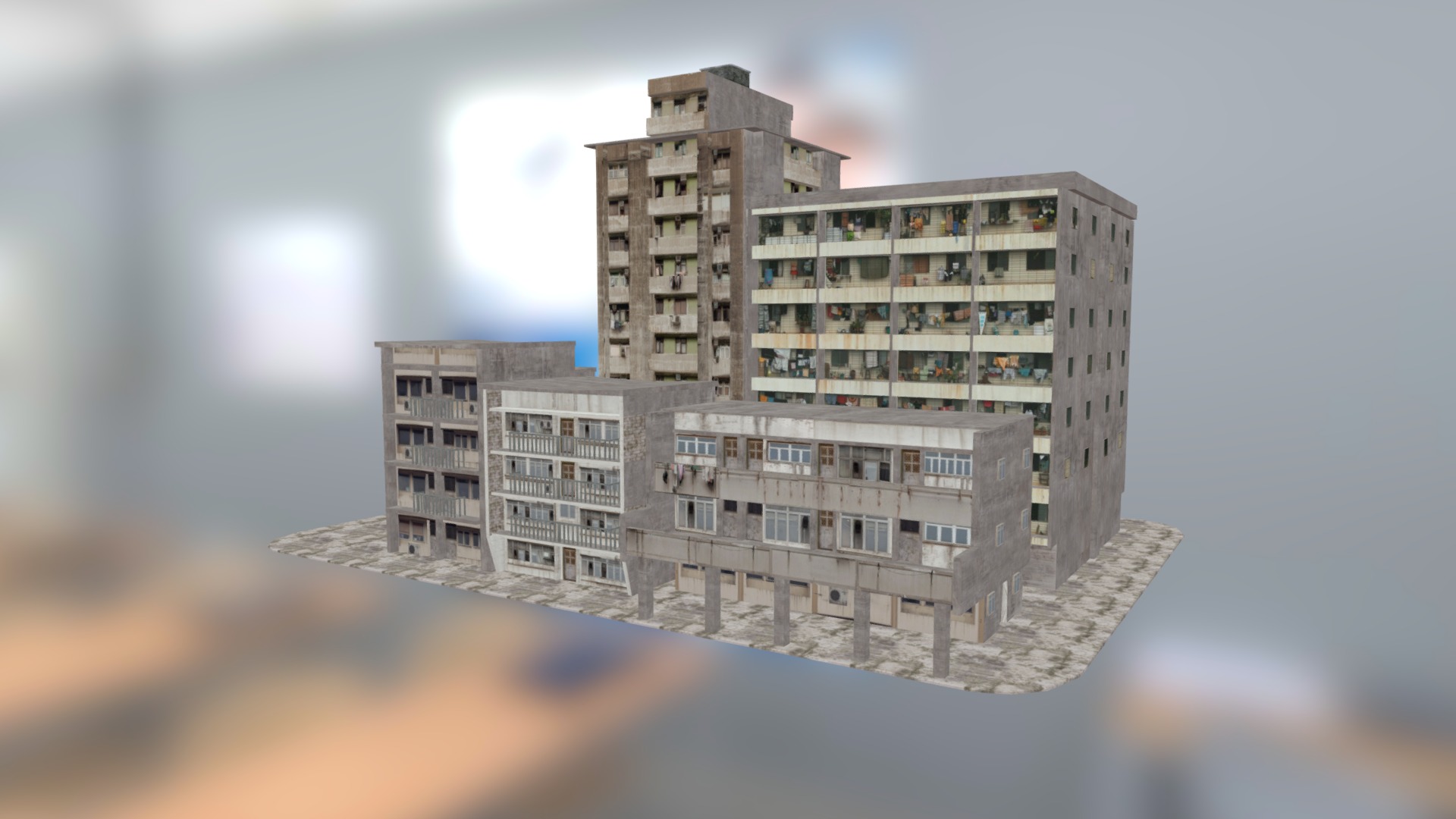 3D model City Block C - This is a 3D model of the City Block C. The 3D model is about a building with a lot of windows.