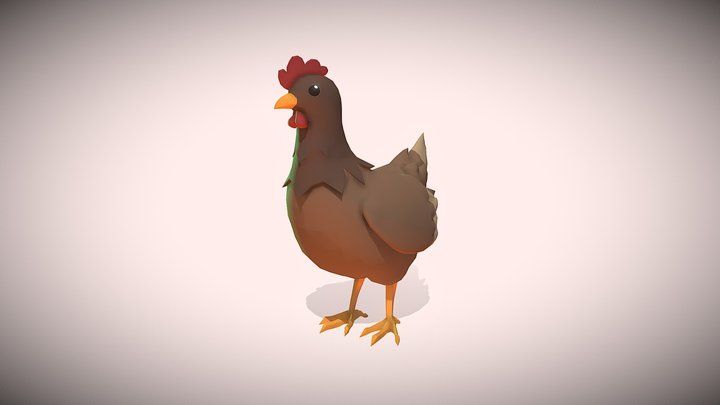愛らしい雌鶏 3D Model