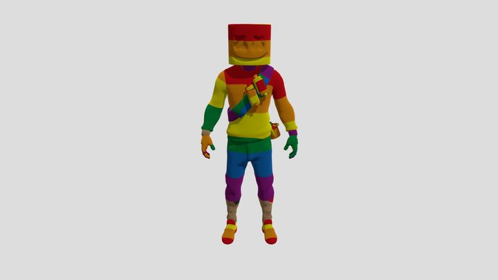 Rainbow Marshmello Custume Skin 3D Model