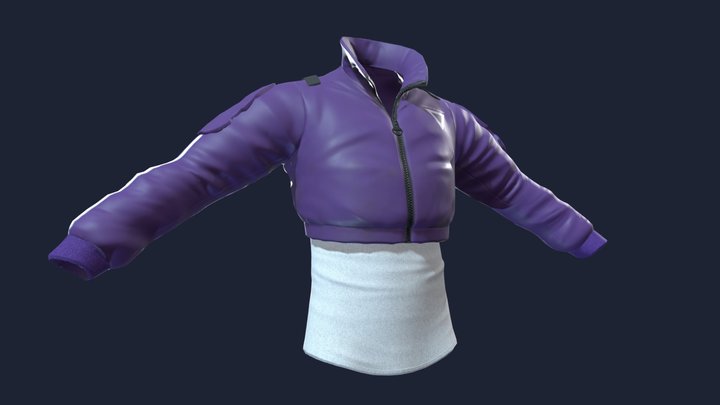 Fabric of the Universe - Cropped Bomber Jacket 3D Model