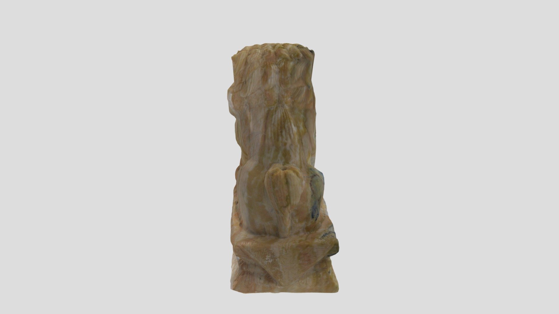 Female Foo Dog Hand Carved Alabaster Sculpture