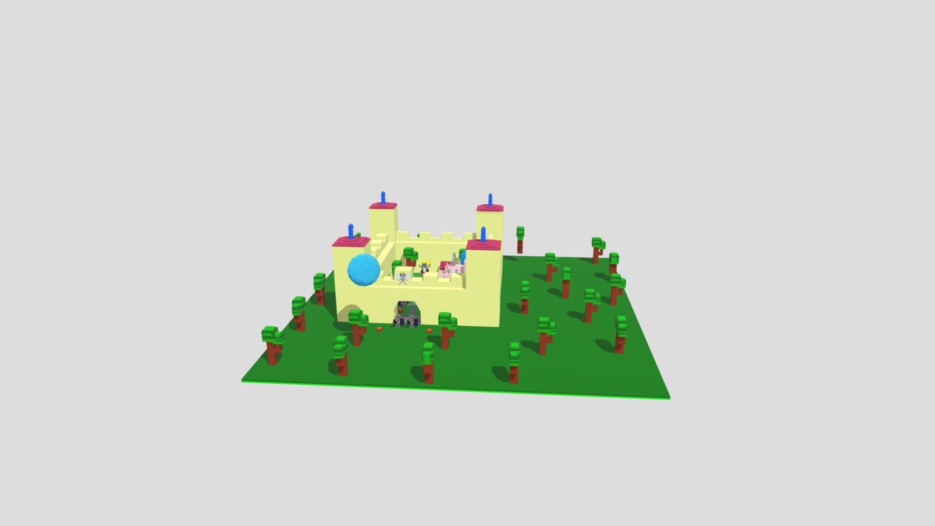 Castle with warriors