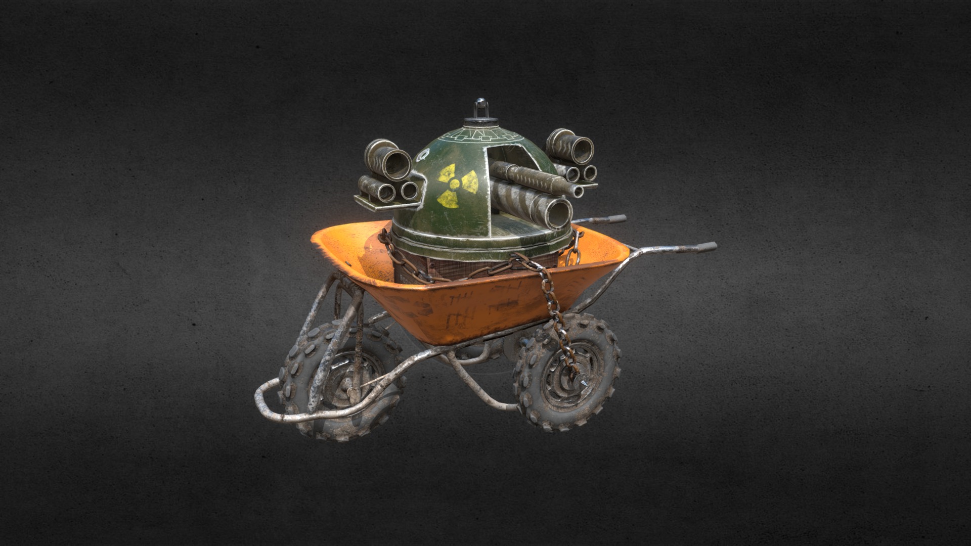 3D model Recycled Tank v1.01 - This is a 3D model of the Recycled Tank v1.01. The 3D model is about a small toy motorcycle.