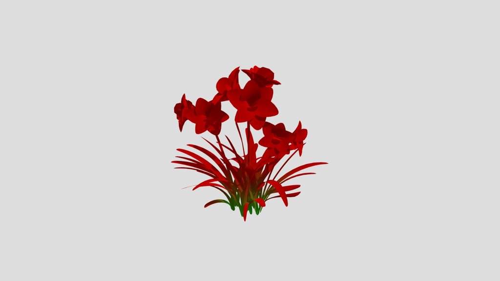 Stylized Grass Flowers Clump