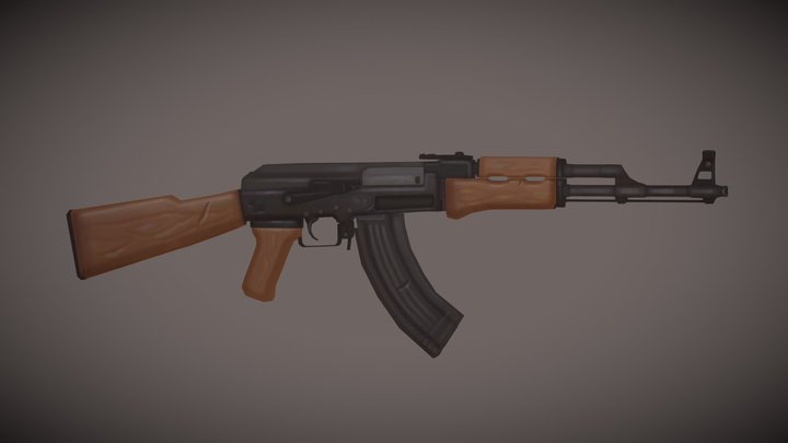Hand painted Ak-47 3D Model