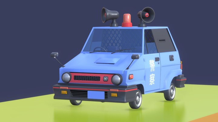 Police car 3 stages of destruction 3D Model