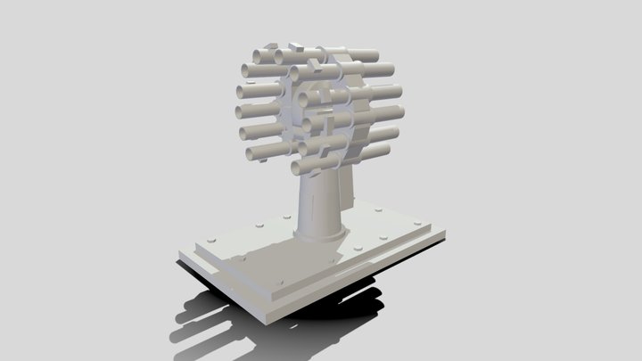 RBU Anti-submarine Rocket Launcher 3D Model