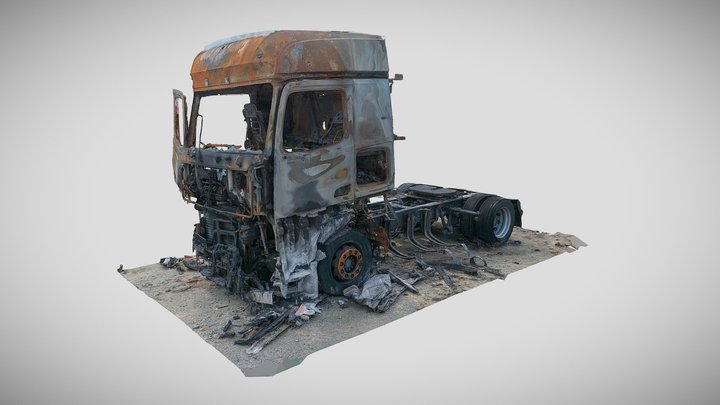 Burnt Truck Cab 3D Model