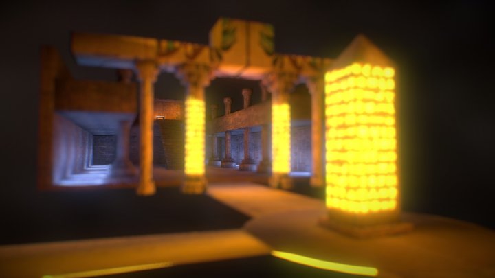 Ancient Temple Virtual Space - for the Metaverse 3D Model