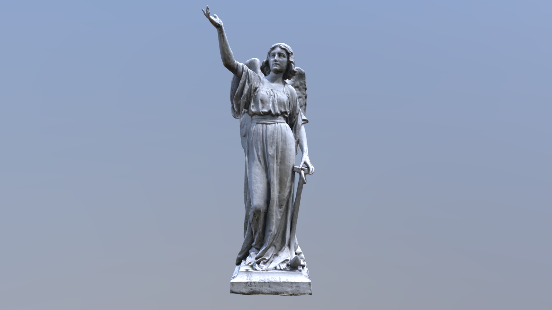 3D model Angel Statue 150k - This is a 3D model of the Angel Statue 150k. The 3D model is about a statue of a person holding a torch.