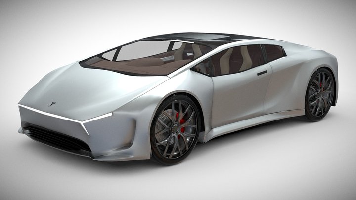 Tesla Cybercar 3D Model