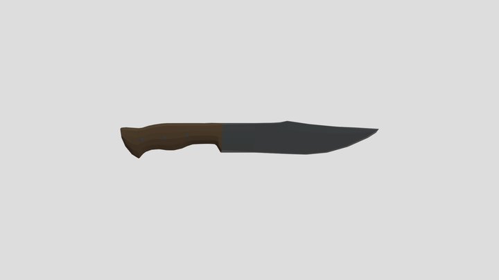 Hunter Knife Low Poly 3D Model