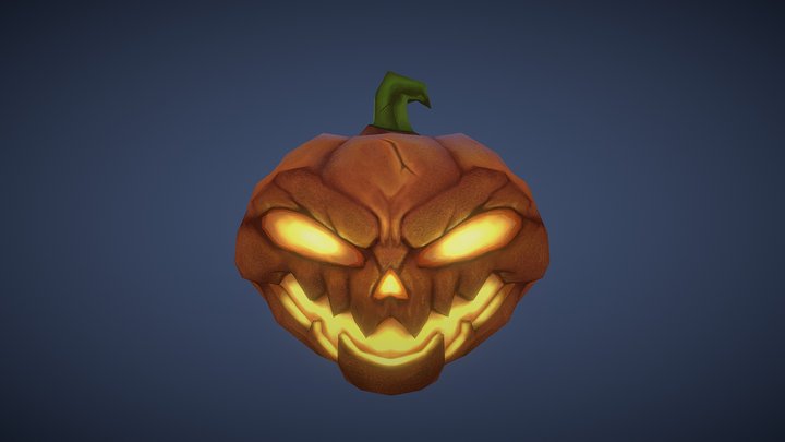Handpainted Halloween Pumpkin 3D Model