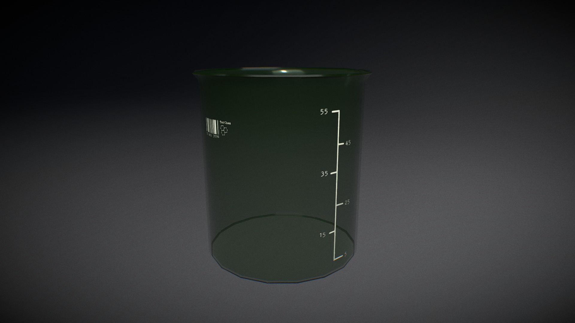 3D model Chemical glass clean - This is a 3D model of the Chemical glass clean. The 3D model is about a green glass with a black background.