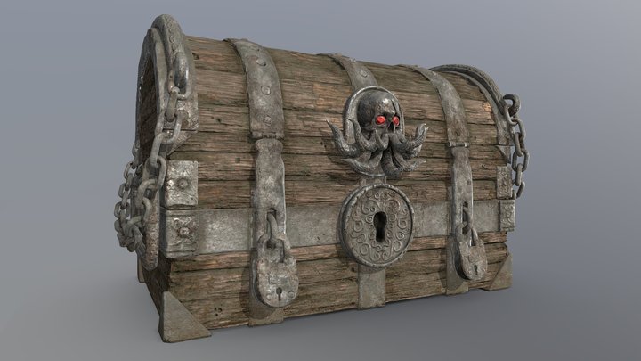 Kraken's Treasure Chest 3D Model