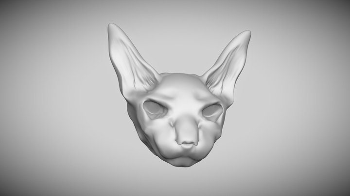 Cat Head 3D Model