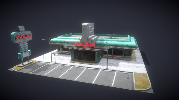 American Diner - 3D model by Blackoutgfx [2c6c2ac] - Sketchfab
