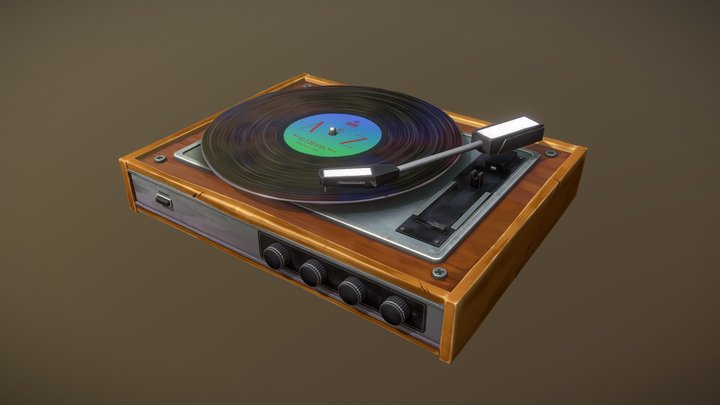 Vinyl Recorder with "Until i Found You" disc 3D Model