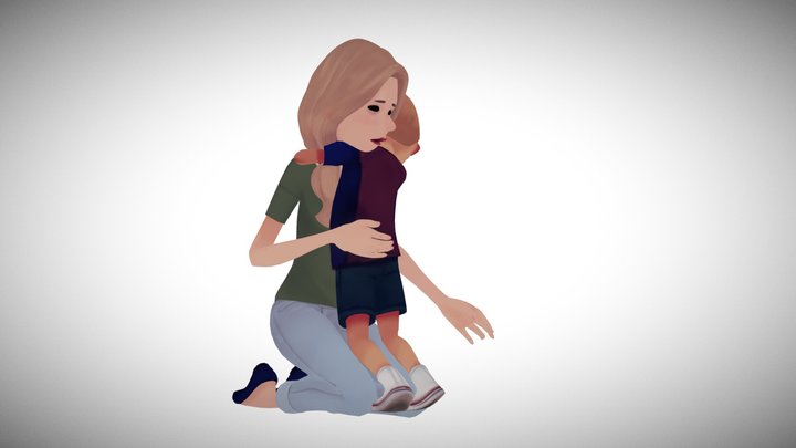Sad kid 3D Model