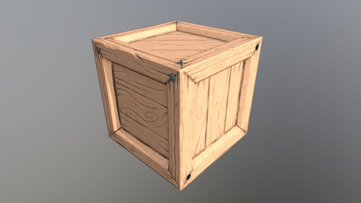 Stylized Crate - Caja de madera sencilla 3D Model