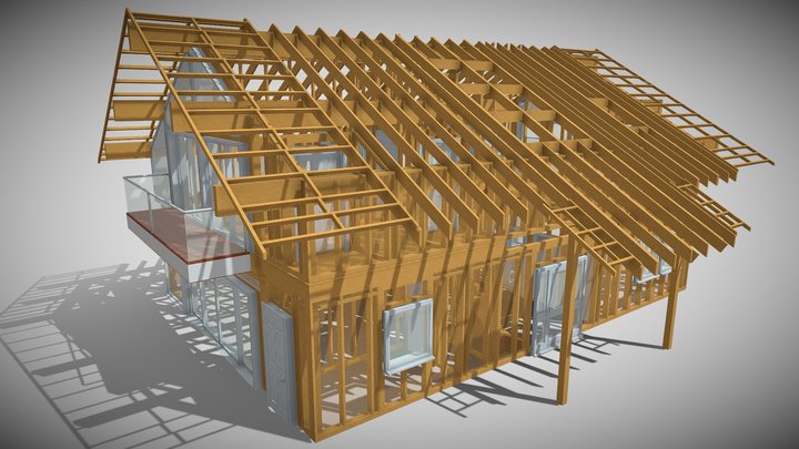 Standard house type framing only 3D Model