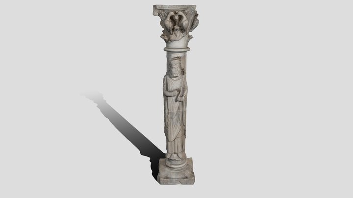 Statue-colonne : Roi et Chapiteau aux oiseaux 3D Model