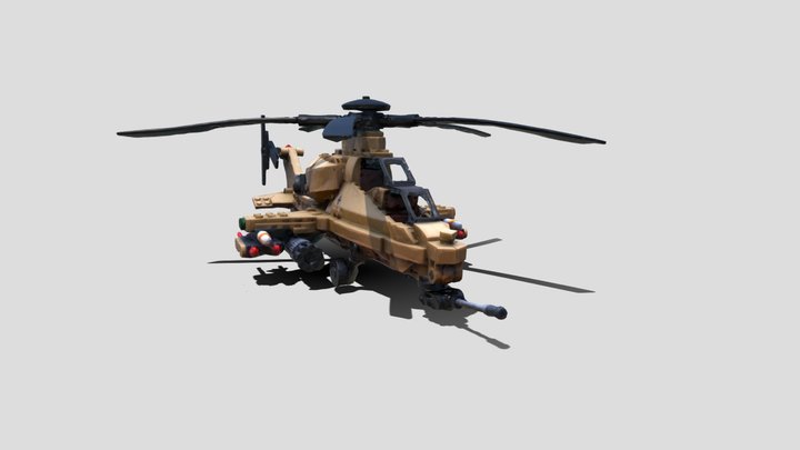 "Lego-like" WZ10 Helicopter Photogrammetry 3D Model