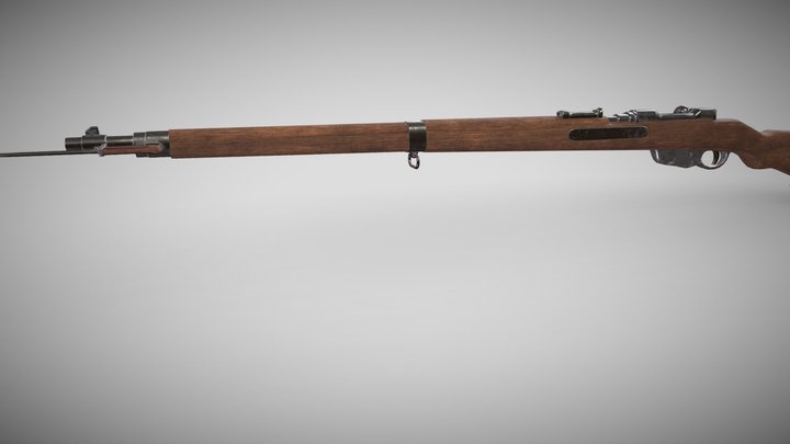 MANNLICHER GUN WITH BAYONET 3D Model