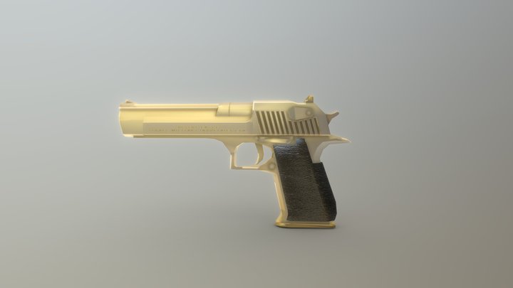 Hitman Golden Desert Eagle 3D Model