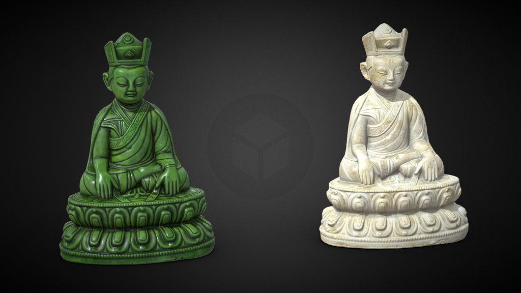 Tibetan Karmapa Lama Statues Jade and Marble