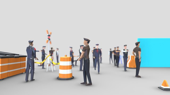 Police Men 3D Model