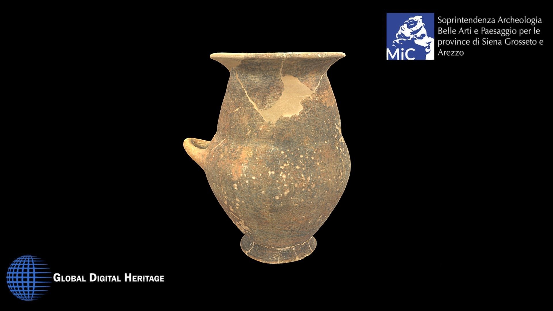 Etruscan biconical urn with spherical lid (base)