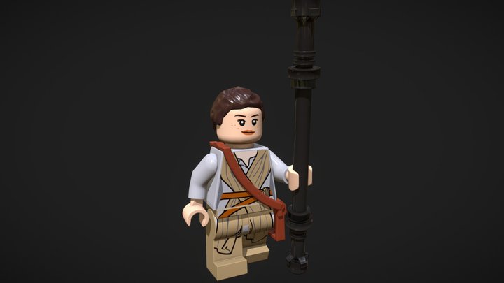 Rey : Star Wars - Lego Minifigure 3D Model