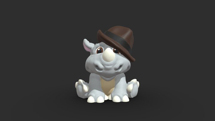 3DPrint - Baby Rhino 3D Model