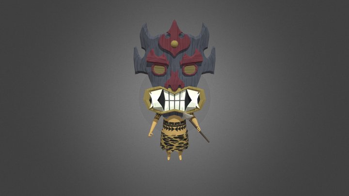 Character with Tiki mask 3D Model