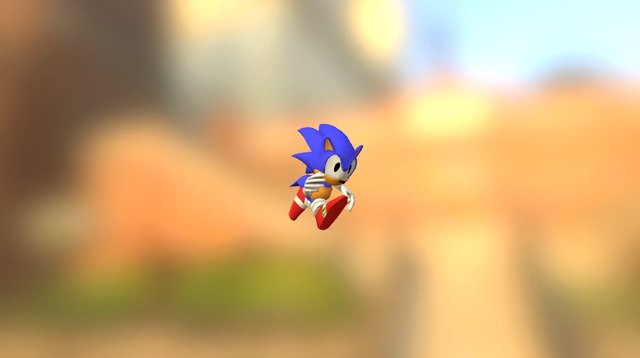 Classic Sonic - Running 3D Model
