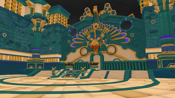 Owl temple low poly 3D Model