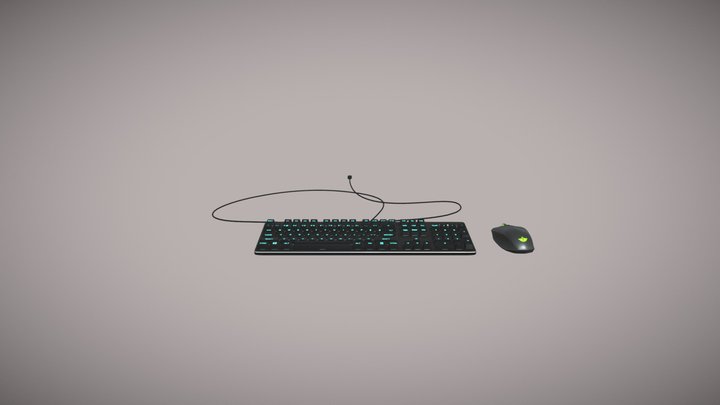 Keyboard and PC Mouse 3D Model