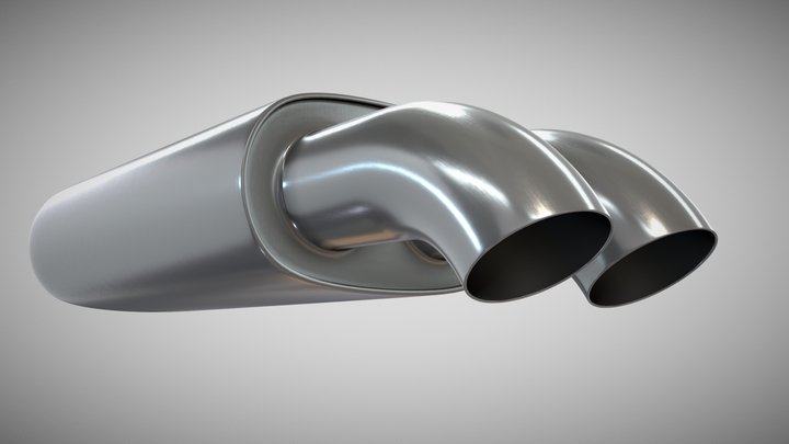 Car muffler exhaust 3D Model