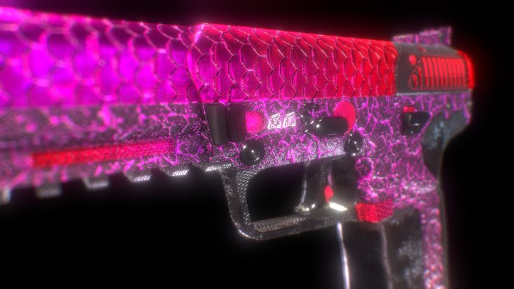 Five-seven csgo skin pink 3D Model