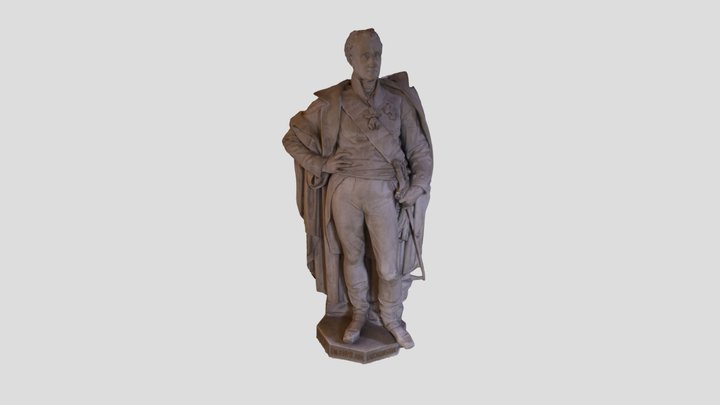 Statue Fuerst Lichtenstein Single 3D Model