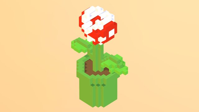 Mario Pipe for Weekly Voxels 3D Model