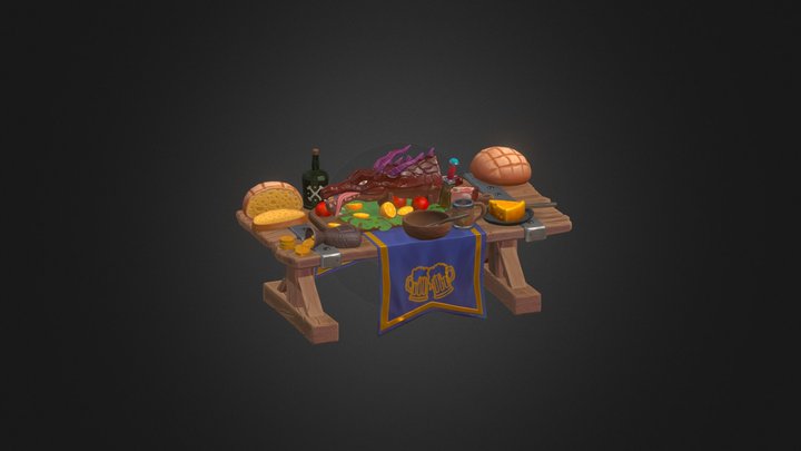 Fantasy Tavern Feast 3D Model