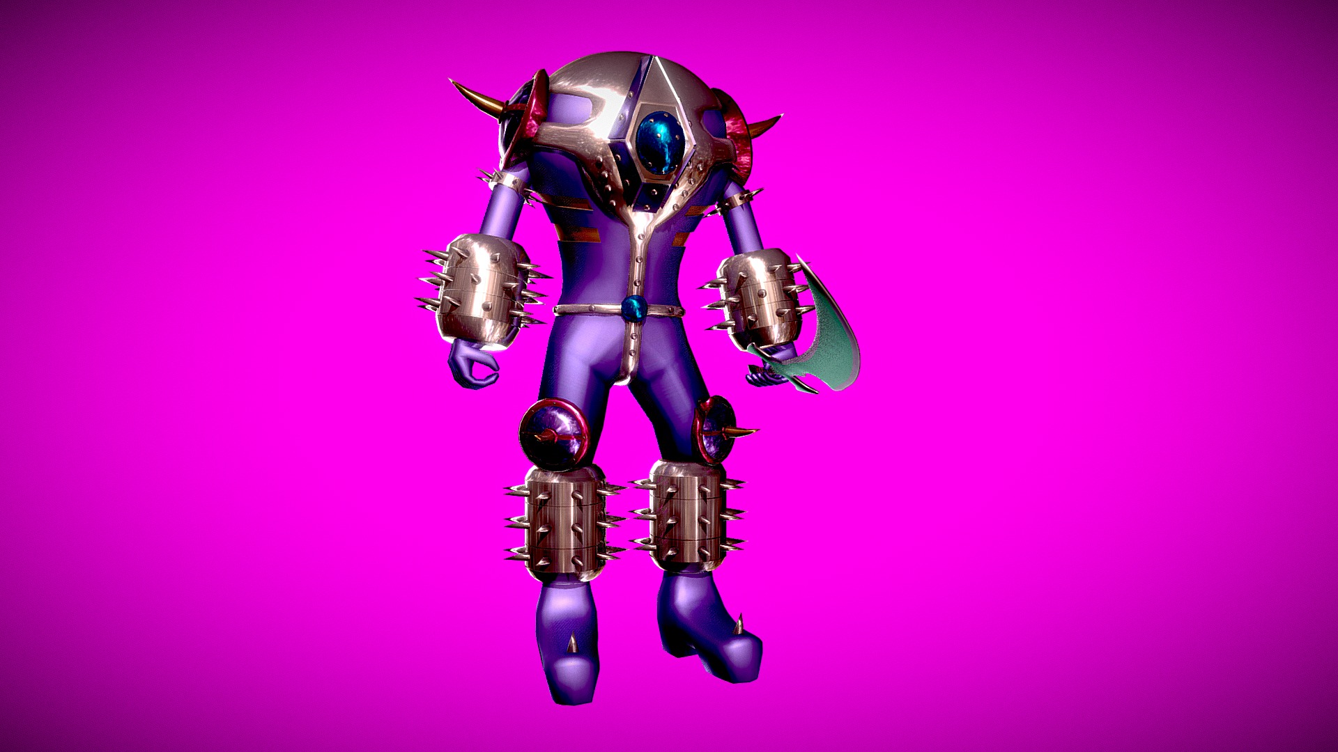 3D model Gil Garth (Yugioh) - This is a 3D model of the Gil Garth (Yugioh). The 3D model is about a robot with blue eyes.